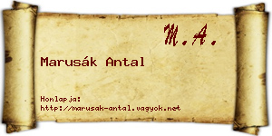 Marusák Antal névjegykártya